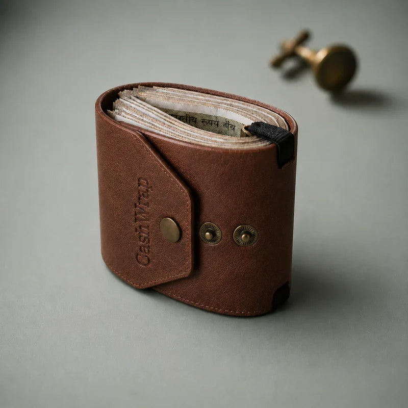 Vectoraa Magnetic Cash Wrap Wallet – Vegan Leather Band Wallet for Notes & Cards