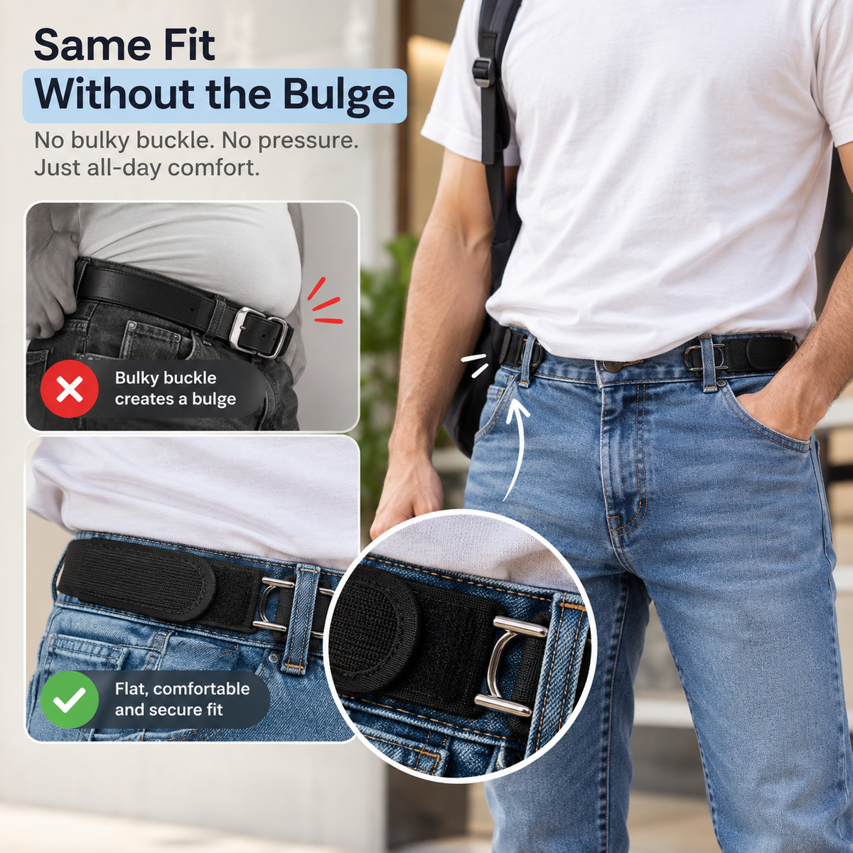 FlexFit™ Buckle-Free Elastic Belt